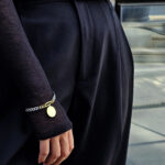 The SERENE Capsule NARIA -Βραχιόλι με gunmetal αλυσίδα και ατσάλινο δίσκο με διάφανη πέτρα Eleven K Jewelry