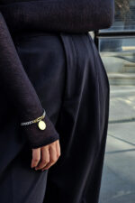 The SERENE Capsule NARIA -Βραχιόλι με gunmetal αλυσίδα και ατσάλινο δίσκο με διάφανη πέτρα Eleven K Jewelry