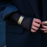 Necklaces SOLENNE -Convertible Statement Necklace with Gold-Plated Chain & Black Obsidian Stones Eleven K Jewelry