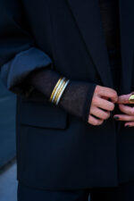 Bracelets SIRA – Gold-Plated Cuff Bracelet with Smooth or Hammered Finish Eleven K Jewelry