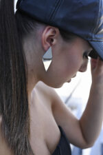 URBAN CODE VENOM – Σκουλαρίκια τρίγωνα γεωμετρικά ασημί καρφωτά ατσάλινα Eleven K Jewelry