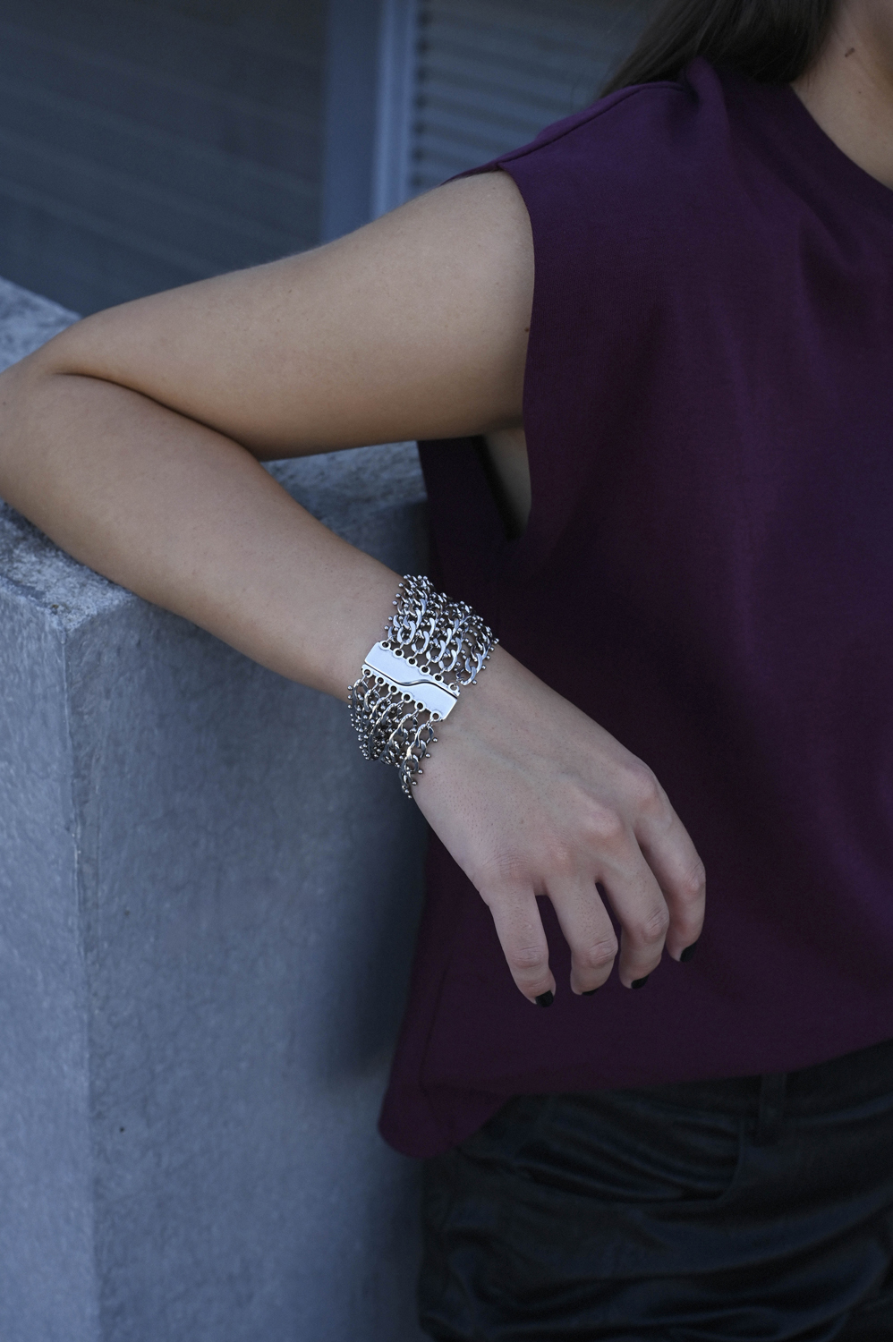 HAVEN – Statement βραχιόλι πολύσειρο ασημί με ατσάλινες αλυσίδες elevenkjewelry.com URBAN CODE URBAN CODE HAVEN – Statement βραχιόλι πολύσειρο ασημί με ατσάλινες αλυσίδες Eleven K Jewelry