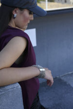 URBAN CODE HAVEN – Statement βραχιόλι πολύσειρο ασημί με ατσάλινες αλυσίδες Eleven K Jewelry