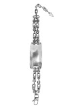 URBAN CODE ARMOR – Statement βραχιόλι ταυτότητα ασημί με διπλή ατσάλινη αλυσίδα Eleven K Jewelry