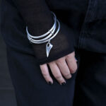 Bracelets SINNER – Silver Bracelet with Chunky Chain and Angel Wing Charm Eleven K Jewelry