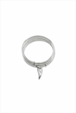 URBAN CODE AUREA – Βραχιόλι τριπλό ασημί με κρεμαστό στοιχείο κέρατο Eleven K Jewelry