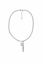 URBAN CODE REBEL – Ασημί κολιέ με chunky αλυσίδα και spike σε rock chic ύφος Eleven K Jewelry