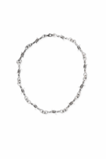 URBAN CODE REBEL – Ασημί κολιέ τσόκερ με ιδιαίτερη μεταλλική πλέξη σε rock ύφος Eleven K Jewelry