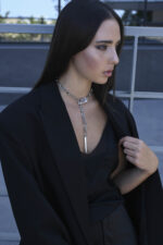 URBAN CODE BLAZE – Ασημί κολιέ τσόκερ με κρεμαστό spike Eleven K Jewelry