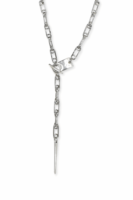 URBAN CODE BLAZE – Ασημί κολιέ τσόκερ με κρεμαστό spike Eleven K Jewelry