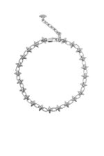 URBAN CODE RAGE – Ασημί κολιέ τσόκερ με spike σε rock chic ύφος Eleven K Jewelry