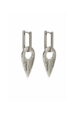 Earrings DIVINE – Silver Earrings with Removable Metal Element in Rock Chic Style Eleven K Jewelry