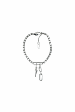 URBAN CODE REBEL – Ασημί βραχιόλι με chunky αλυσίδα, spike και κρίκους σε rock chic ύφος Eleven K Jewelry