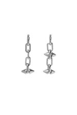 URBAN CODE RAGE – Ασύμμετρα ασημί σκουλαρίκια με spike σε rock chic ύφος Eleven K Jewelry