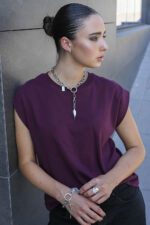 URBAN CODE SINNER – Βραχιόλι ασημί με chunky αλυσίδα και φτερό αγγέλου Eleven K Jewelry