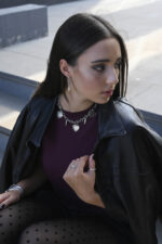 URBAN CODE CORE – Κολιέ ασημί με καρδιές και spike Eleven K Jewelry