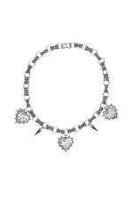 URBAN CODE CORE – Κολιέ ασημί με καρδιές και spike Eleven K Jewelry