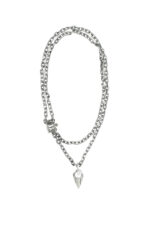 URBAN CODE DIVINE – Κολιέ με διπλή ασημί chunky αλυσίδα και statement στοιχείο Eleven K Jewelry