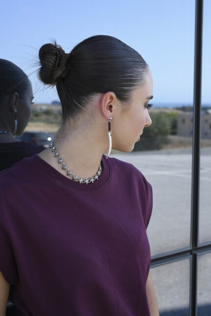 URBAN CODE CORE – Βραχιόλι χειροπέδα ασημί με καρδιά και spike Eleven K Jewelry