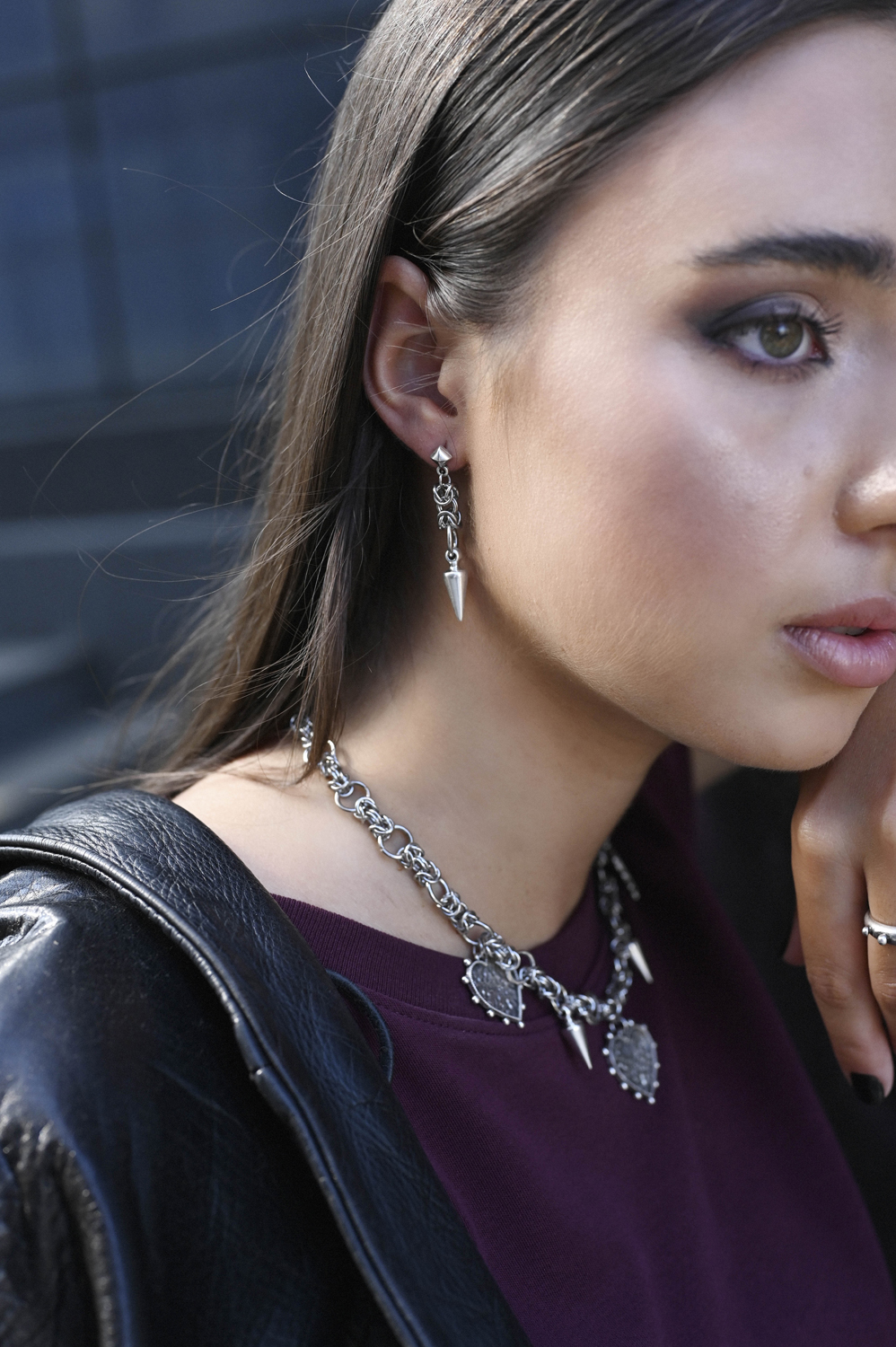 CORE – Μακριά statement σκουλαρίκια ασημί με spike σε rock chic ύφος elevenkjewelry.com URBAN CODE URBAN CODE CORE – Μακριά statement σκουλαρίκια ασημί με spike σε rock chic ύφος Eleven K Jewelry