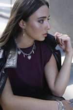 URBAN CODE CORE – Μακριά statement σκουλαρίκια ασημί με spike σε rock chic ύφος Eleven K Jewelry