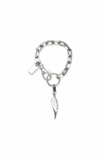 URBAN CODE SINNER – Βραχιόλι ασημί με chunky αλυσίδα και φτερό αγγέλου Eleven K Jewelry