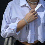 Necklaces SACRED – Silver Rock Statement Necklace with Double Chain and Sword Pendant Eleven K Jewelry