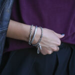 Necklaces SACRED – Silver Rock Statement Necklace with Double Chain and Sword Pendant Eleven K Jewelry