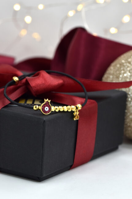 Βραχιόλια Γούρι 2026 χειροποίητο βραχιόλι με επίχρυσο ρόδι Eleven K Jewelry