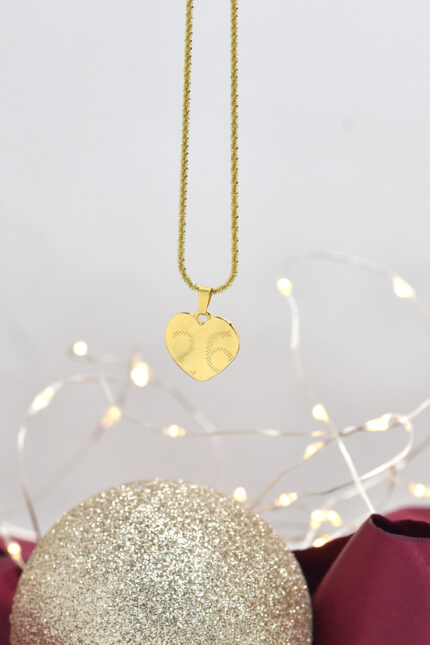 Γούρια 2026 Γούρι 2026 κολιέ καρδιά χρυσή με ιδιαίτερη αλυσίδα Eleven K Jewelry