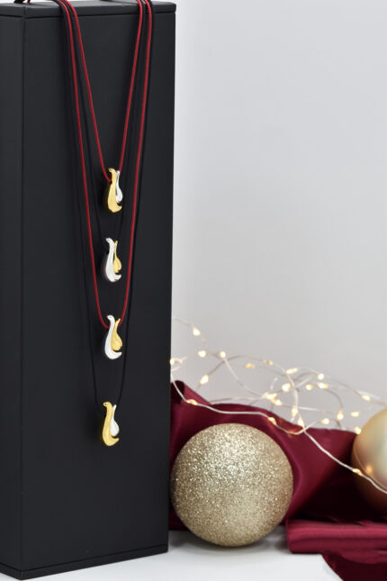 Γούρια 2026 Κολιέ γούρι 2026 δίχρωμο με ασύμμετρη φόρμα Eleven K Jewelry