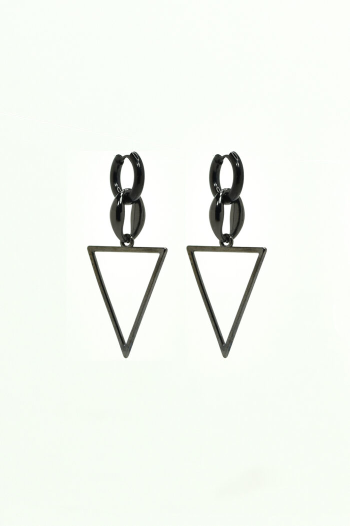LEVEL K SHARD – Σκουλαρίκια μαύρα statement γεωμετρικά με τρίγωνα Eleven K Jewelry