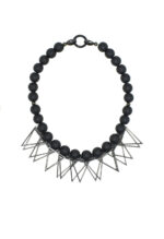 LEVEL K SHARD – Κολιέ μαύρο statement γεωμετρικό με τρίγωνα Eleven K Jewelry