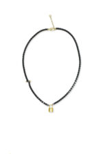 LEVEL K LOCK – Γυναικείο κολιέ με μαύρη αλυσίδα και χρυσό λουκέτο από ανοξείδωτο ατσάλι Eleven K Jewelry