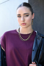 LEVEL K LINK – Γυναικείο κολιέ σε διχρωμία με μαύρη & διπλή χρυσή αλυσίδα Eleven K Jewelry