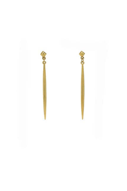 LEVEL K SIGN – Γυναικεία μακριά σκουλαρίκια με κάθετη μπάρα και γεωμετρική βάση Eleven K Jewelry