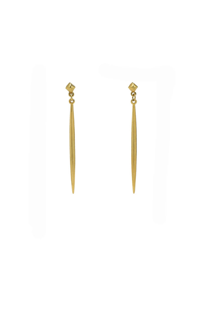 LEVEL K SIGN – Γυναικεία μακριά σκουλαρίκια με κάθετη μπάρα και γεωμετρική βάση Eleven K Jewelry