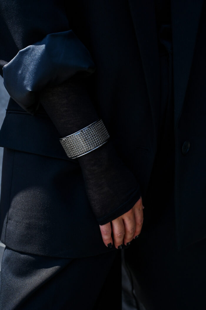 LEVEL K MESH – Γυναικείο βραχιόλι χειροπέδα cuff με ανάγλυφη υφή Eleven K Jewelry