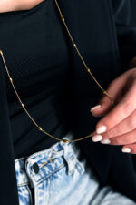 Eleven K Favorites Μακρύ κολιέ φίδι με σφαίρες από ατσάλι για layering Eleven K Jewelry