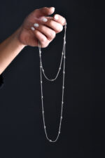 Eleven K Favorites Μακρύ κολιέ φίδι με σφαίρες από ατσάλι για layering Eleven K Jewelry