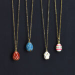 Κολιέ Κολιέ πασχαλινό αυγό με ζιργκόν και σμάλτο Eleven K Jewelry