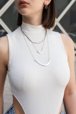 DUAL: The Capsule ARC Silver – Ασημί σετ κολιέ με κυρτή μπάρα Eleven K Jewelry