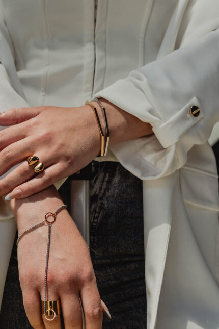 DUAL: The Capsule HEXA – Βραχιόλι χειροπέδα πολυγωνικό Eleven K Jewelry
