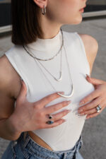 DUAL: The Capsule ARC Silver – Ασημί σετ κολιέ με κυρτή μπάρα Eleven K Jewelry