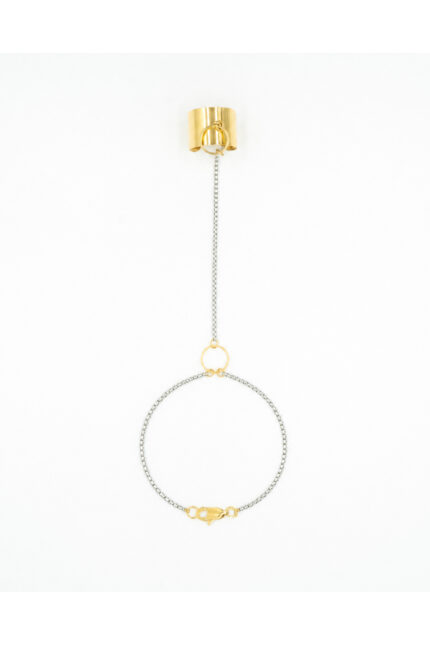 Bracelets BOND – Two-tone hand chain bracelet ring with rings and chain Eleven K Jewelry