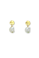 Earrings NEREA – Statement women’s shell earrings with natural shells and hammered gold-plated studs Eleven K Jewelry