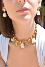 Eleven K -The Summer Edit Collection NEREA – Statement necklace with natural shells & gold-plated details Eleven K Jewelry