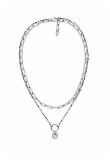 HOURS: An Eleven K story DAZE Silver – Διπλό ασημί κολιέ αλυσίδα με καρδιά Eleven K Jewelry