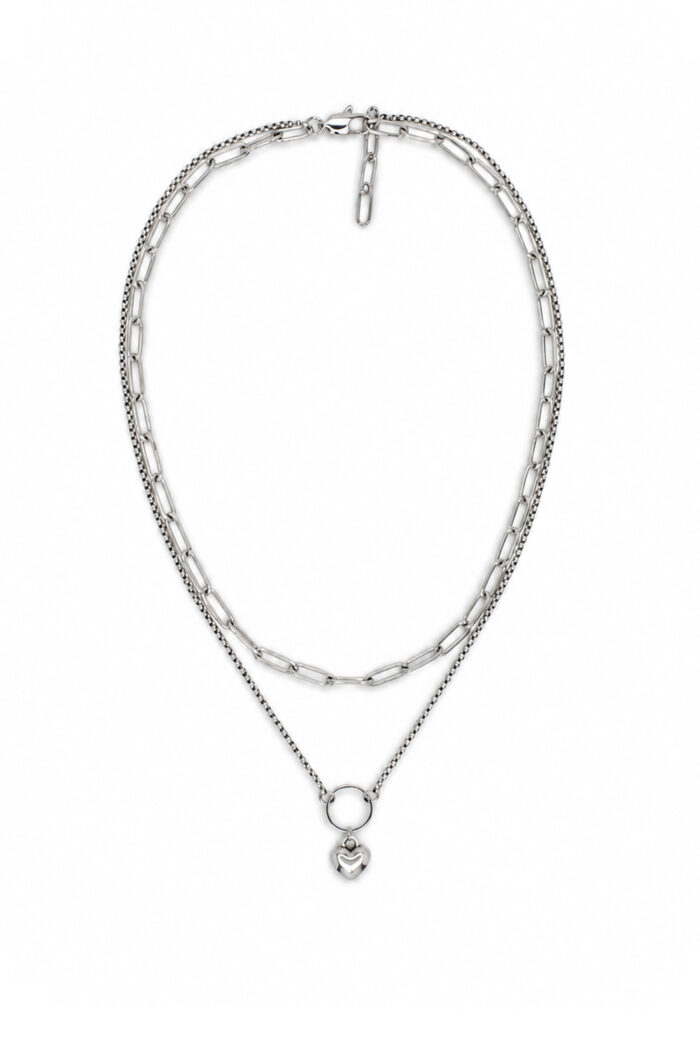 HOURS: An Eleven K story DAZE Silver – Διπλό ασημί κολιέ αλυσίδα με καρδιά Eleven K Jewelry