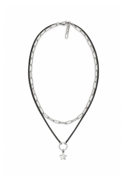 HOURS: An Eleven K story DAZE Silver & Black – Διπλό κολιέ αλυσίδα με αστέρι Eleven K Jewelry